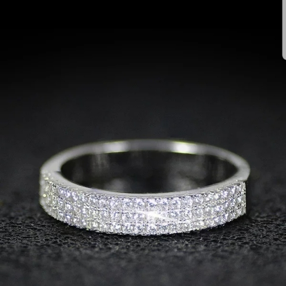 Classic 3 rows rings 925 sterling silver - Picture 2 of 3